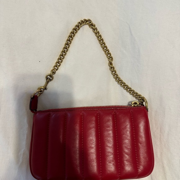 Coach x Jennifer Lopez red with Gold hardware shoulder purse/Clutch Nolita 19 - Picture 5 of 6